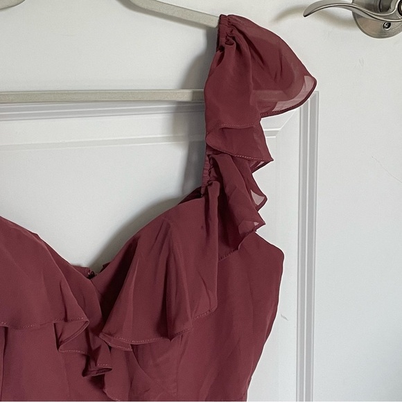 Revelry Scarlet Chiffon Ruffle Maxi Dress 29584 - Picture 5 of 16